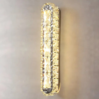 Silver Geometric Clear Crystal Modern Wall Sconce Zawala Image - 11