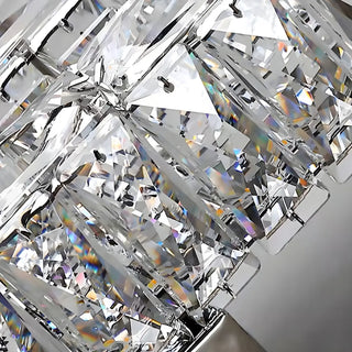 Silver Geometric Clear Crystal Modern Wall Sconce Zawala Image - 12
