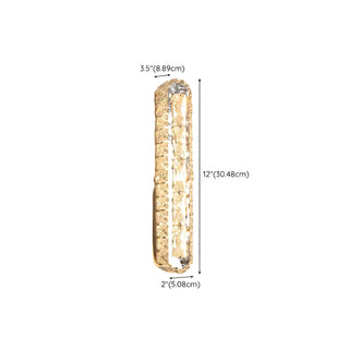 Silver Geometric Clear Crystal Modern Wall Sconce Zawala #size