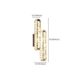 Silver Geometric Clear Crystal Modern Wall Sconce Zawala Image - 18