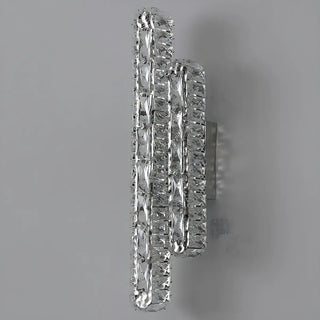 Silver Geometric Clear Crystal Modern Wall Sconce Zawala Image - 5