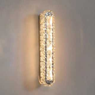 Silver Geometric Clear Crystal Modern Wall Sconce Zawala Image - 6