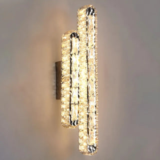 Silver Geometric Clear Crystal Modern Wall Sconce Zawala Image - 9