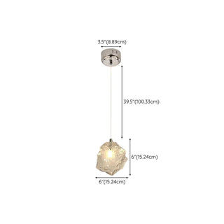 ZOWALA - Luxury Geometric Transparent Glass Pendant Light #size