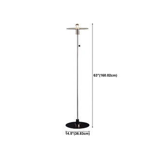 ZOWALA - Modern Silver Metal Floor Lamp #size