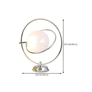 Modern Creative Silver Globe Shape Chrome Table Lamp Zawala #size