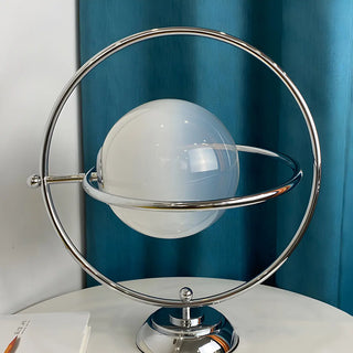 Modern Creative Silver Globe Shape Chrome Table Lamp Zawala Image - 3