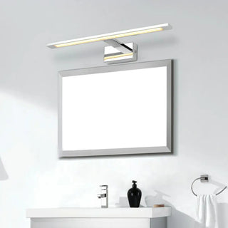 Silver Modern Rectangular LED Bathroom Vanity Light Zawala Image - 1