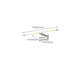 Silver Modern Rectangular LED Bathroom Vanity Light Zawala Image - 11