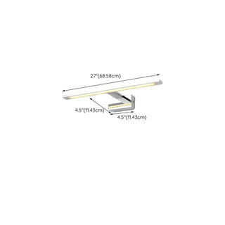 Silver Modern Rectangular LED Bathroom Vanity Light Zawala Image - 12