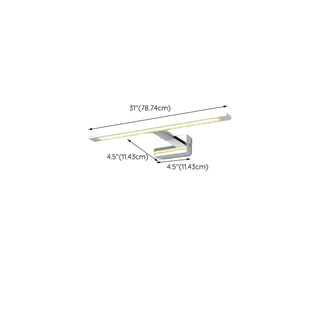 Silver Modern Rectangular LED Bathroom Vanity Light Zawala Image - 13
