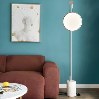 ZOWALA - Modernist Round Metallic Living Room LED Floor Lamp Image - 1