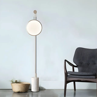 ZOWALA - Modernist Round Metallic Living Room LED Floor Lamp Image - 2