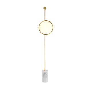 ZOWALA - Modernist Round Metallic Living Room LED Floor Lamp Image - 3