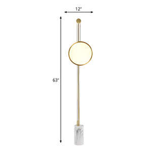 ZOWALA - Modernist Round Metallic Living Room LED Floor Lamp #size