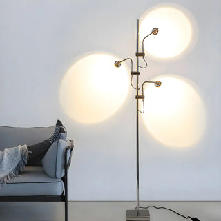 3-Light Exquisite Circle Chrome LED Metal Floor Lamp Zawala Image - 1