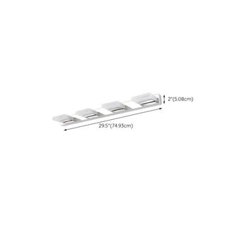 2-Light White Rectangular Metal Mirror Vanity Light Zawala Image - 11