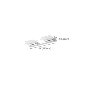 2-Light White Rectangular Metal Mirror Vanity Light Zawala Image - 12