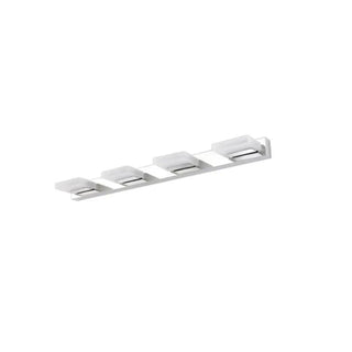 2-Light White Rectangular Metal Mirror Vanity Light Zawala Image - 4
