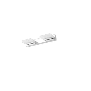 2-Light White Rectangular Metal Mirror Vanity Light Zawala Image - 5