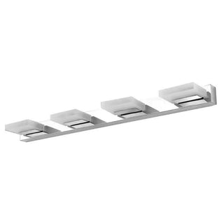 2-Light White Rectangular Metal Mirror Vanity Light Zawala Image - 6