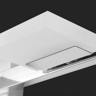 2-Light White Rectangular Metal Mirror Vanity Light Zawala Image - 7