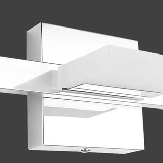 2-Light White Rectangular Metal Mirror Vanity Light Zawala Image - 8