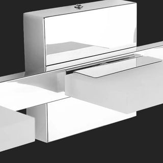 2-Light White Rectangular Metal Mirror Vanity Light Zawala Image - 9