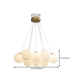 ZOWALA - Modern Simple 13-Light White Globe Ceiling Light