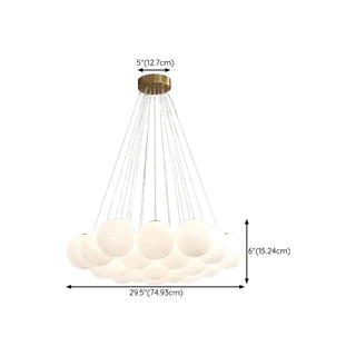 ZOWALA - Modern Simple 13-Light White Globe Ceiling Light
