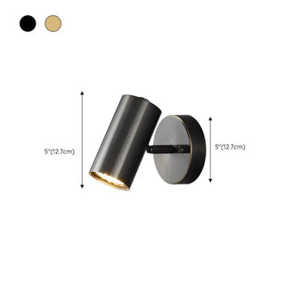 Modern Adjustable Black Cylinder Bedside Wall Sconce Zawala #size