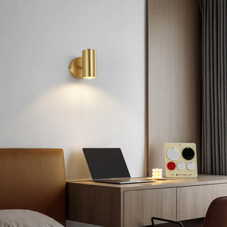 Modern Adjustable Black Cylinder Bedside Wall Sconce Zawala Image - 2