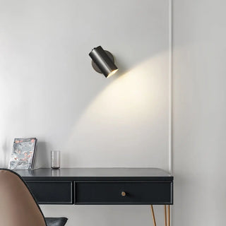 Modern Adjustable Black Cylinder Bedside Wall Sconce Zawala Image - 6