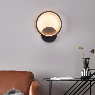 Modish White Round Metal Bedside Wall Sconce Light Zawala Image - 1