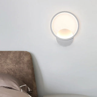 Modish White Round Metal Bedside Wall Sconce Light Zawala Image - 20