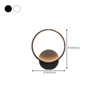Modish White Round Metal Bedside Wall Sconce Light Zawala #size