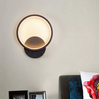 Modish White Round Metal Bedside Wall Sconce Light Zawala Image - 4