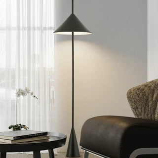 Minimalist Black Cone Metal Living Room Floor Lamp Zawala Image - 1