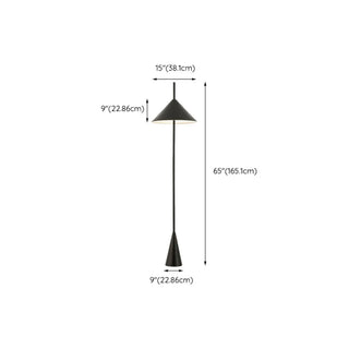 Minimalist Black Cone Metal Living Room Floor Lamp Zawala #size