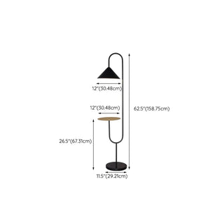 Minimalist Black Cone Metal Living Room Floor Lamp Zawala Image - 12
