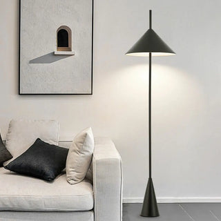 Minimalist Black Cone Metal Living Room Floor Lamp Zawala Image - 2