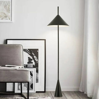 Minimalist Black Cone Metal Living Room Floor Lamp Zawala Image - 3
