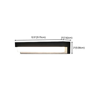 Black Modern Rectangular LED External Wall Lights Zawala #size