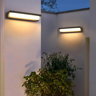 Black Modern Rectangular LED External Wall Lights Zawala Image - 2