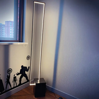 Modern Minimalist Black Rectangular LED Floor Lamp Zawala Image - 3