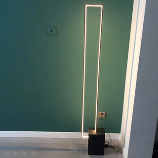 Modern Minimalist Black Rectangular LED Floor Lamp Zawala Image - 4