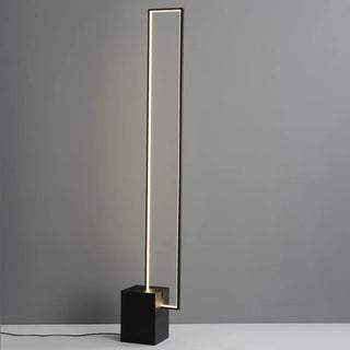 Modern Minimalist Black Rectangular LED Floor Lamp Zawala Image - 7