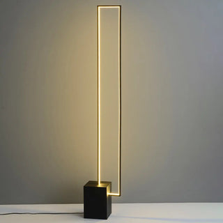 Modern Minimalist Black Rectangular LED Floor Lamp Zawala Image - 8