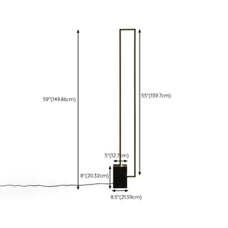 Modern Minimalist Black Rectangular LED Floor Lamp Zawala #size