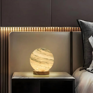 Modern Simple Globe Planet Style Glass Moon Table Lamp Zawala Image - 1